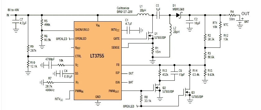 基于LT3755设计的<b class='flag-5'>密封</b><b class='flag-5'>铅酸</b><b class='flag-5'>电池</b><b class='flag-5'>充电器</b>