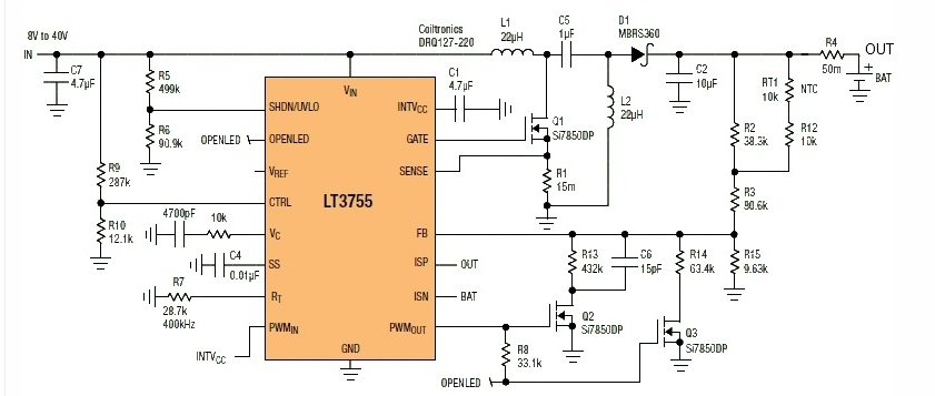 基于LT3755設計的密封鉛酸電池充電器