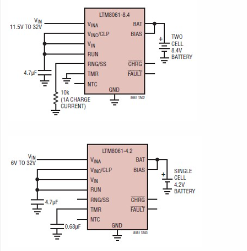 使用LTM8061的<b class='flag-5'>锂电池</b><b class='flag-5'>充电器</b>电路