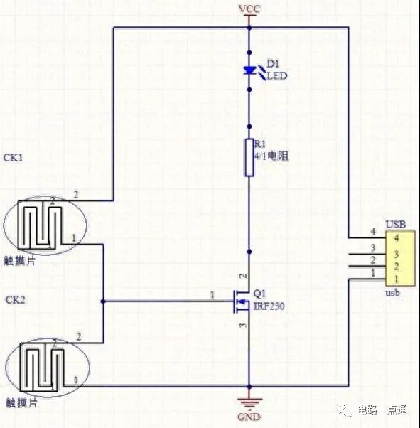 MOS检测电路原理图 自制一个简易的MOS检测电路