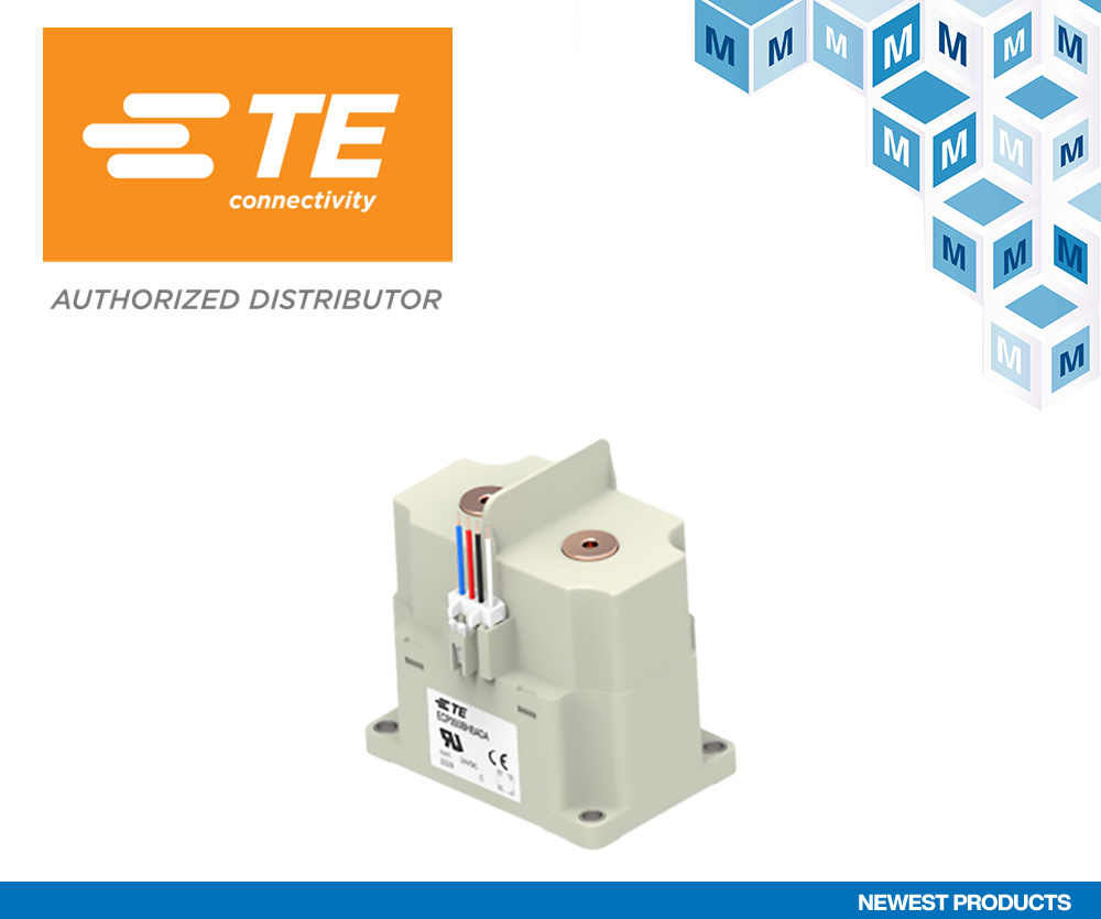 贸泽开售TE Connectivity ECPx50B高压接触器 为太阳能和电动车应用提供安全可靠的方案