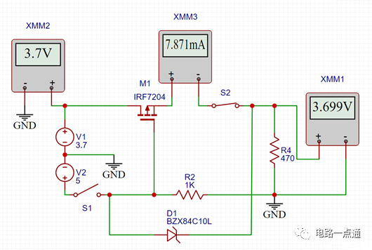 PMOS双电源供电隔离电路原理图讲解