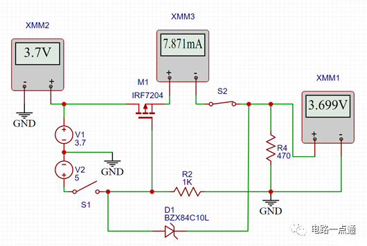 PMOS雙電源供電隔離電路原理圖講解