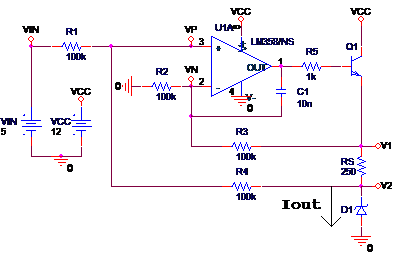 单运放<b>电压电流转换</b><b>电路</b>的<b>工作原理</b><b>分析</b>