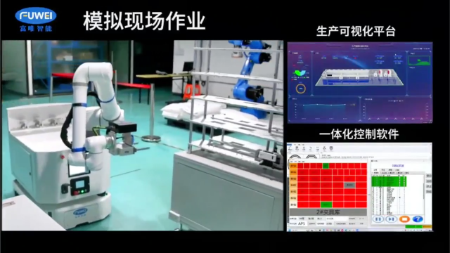 复合机器人模拟现场作业，生产可视化平台、一体化控制软件，安全协作，作业更高效 #复合机器人 #AGV小车 