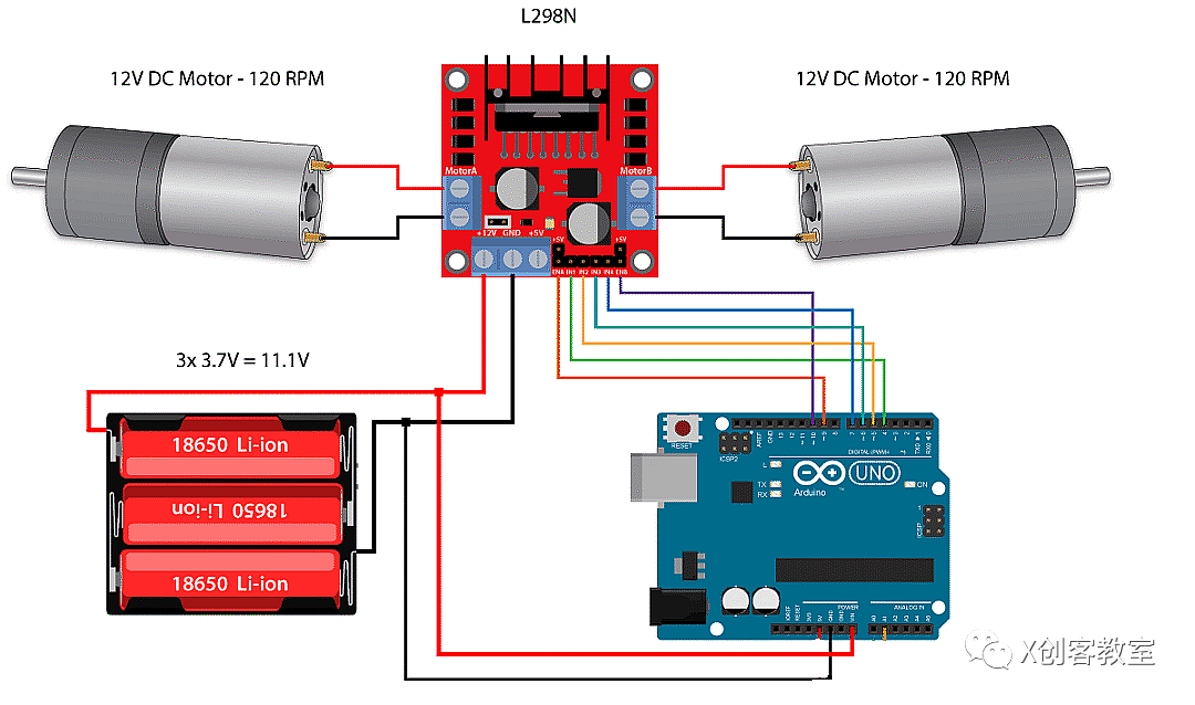 Arduino篇—直流电机控制在轮式机器人中的应用