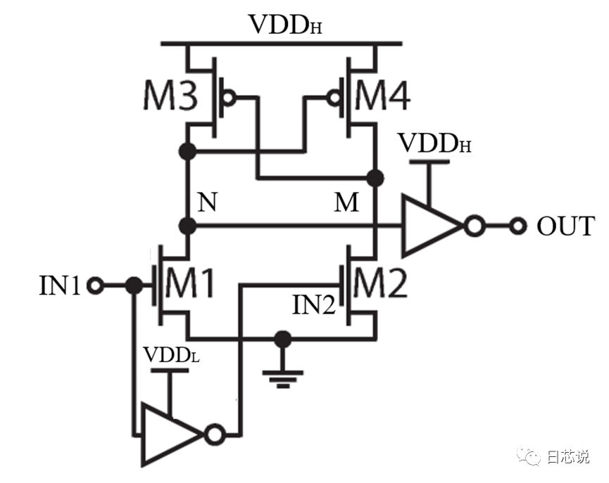 晶体管level shifter是怎么实现电平转换功能的？