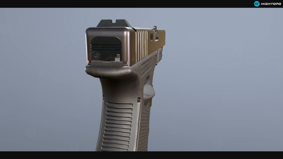 数字孪生 3D 手枪，科普仿真三维动画