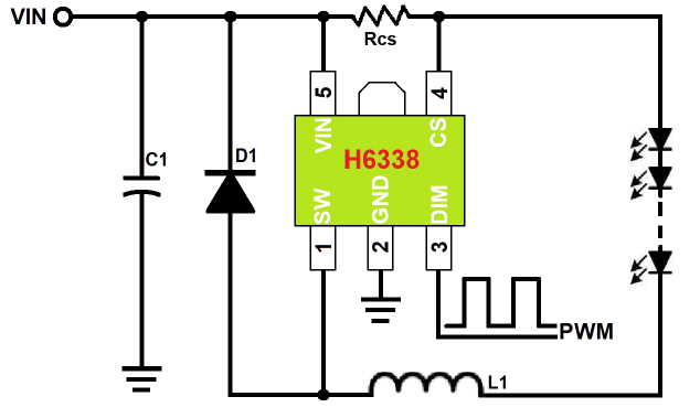 惠海H6338降壓型<b class='flag-5'>LED</b>恒流<b class='flag-5'>驅動器</b><b class='flag-5'>產品描述</b>