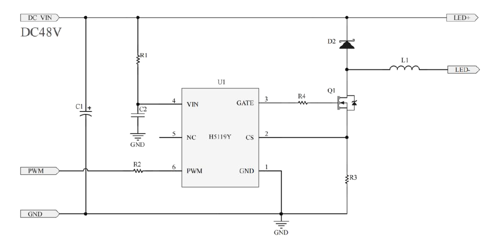 惠海H5119Y電流型LED恒流驅動器產品描述