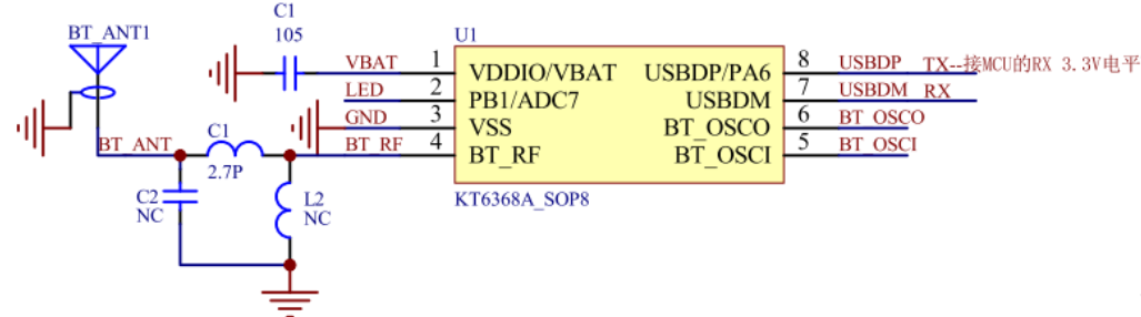 <b class='flag-5'>KT6368A</b><b class='flag-5'>蓝牙</b><b class='flag-5'>芯片</b>的<b class='flag-5'>距离</b>天线周围的匹配元器件LC，能增加<b class='flag-5'>距离</b>吗