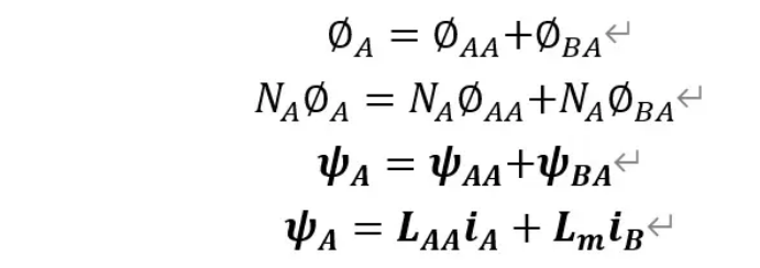用公式表示為:=線圈a對線圈b的互感磁鏈 線圈a的漏感磁鏈 線圈b對線圈