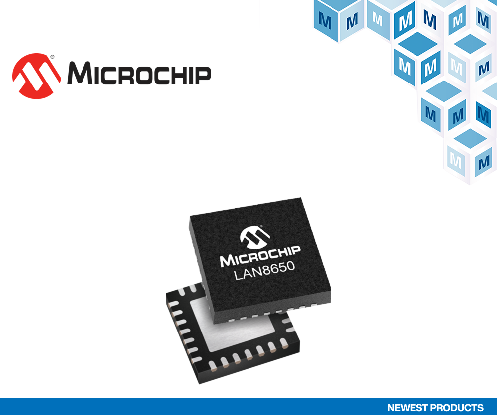 贸泽电子开售适合汽车与工业应用的 Microchip Technology LAN8650和LAN8651单对以太网交换机