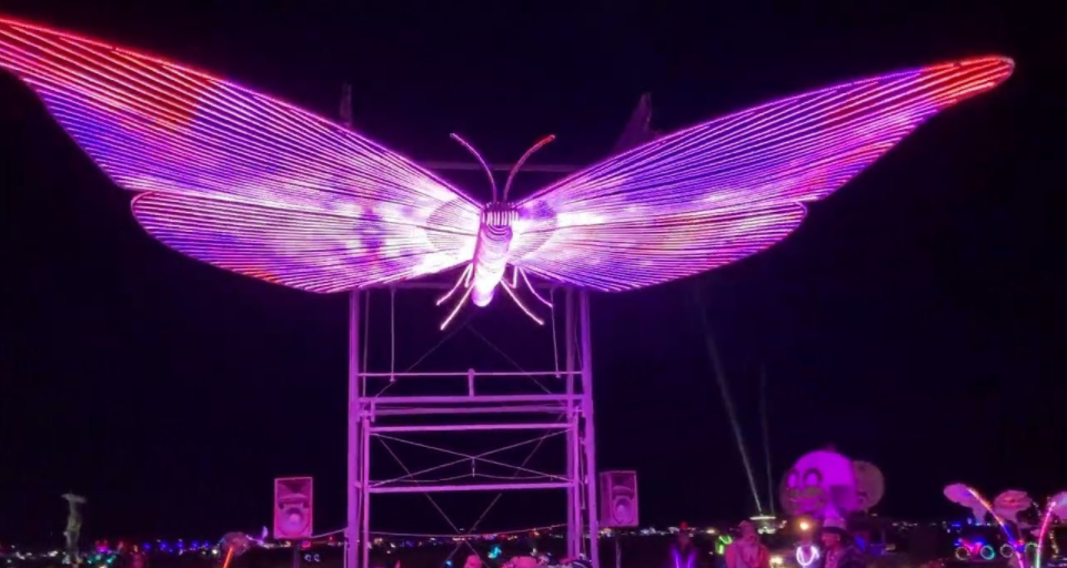 由树莓派控制的巨型 LED 蝴蝶