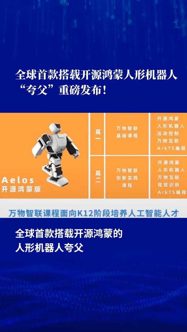 國內首款可跳躍開源鴻蒙人形機器人面世