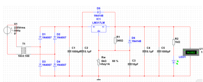 LM317稳压器的电路原理图