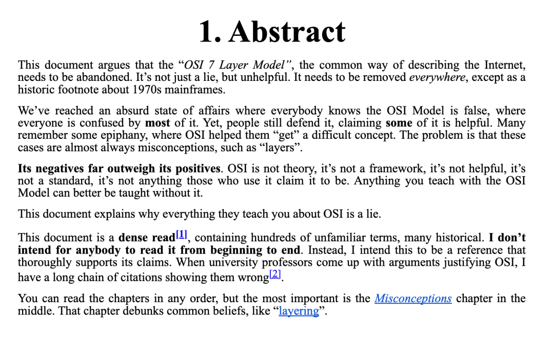 对OSI七层模型的误解