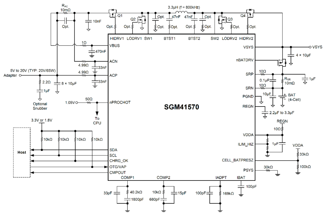 升降压型开关充电管理控制器芯片SGM41570简介