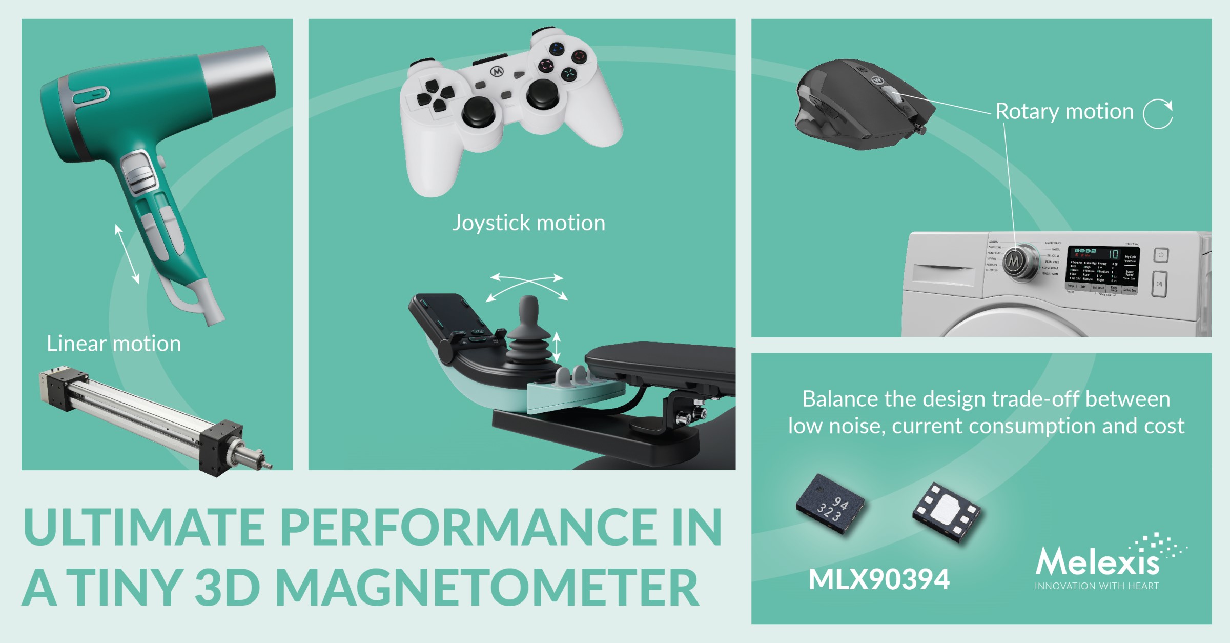 Melexis推出新款微型3D磁力計，拓展性能極限