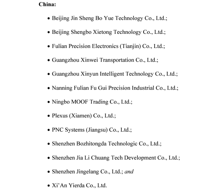 美方再将13家中国企业列入&quot;未经验证清单&quot;