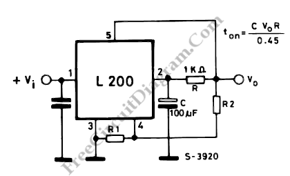 L200稳压器的软启动电路图