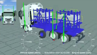 DYNA4卡车车辆稳定性控制效果模拟效果#车辆动力学仿真 