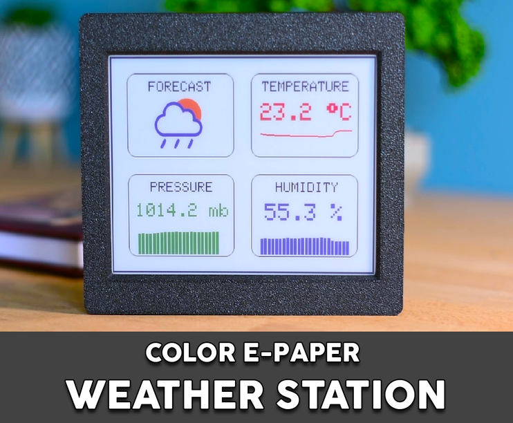Arduino ESP32 彩色电子纸气象站