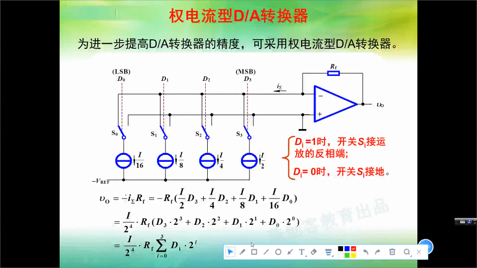 数字电路-48 权电流型DA转换器