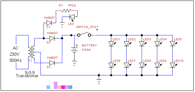 <b class='flag-5'>LED</b>应急<b class='flag-5'>灯</b><b class='flag-5'>电路图</b>分享