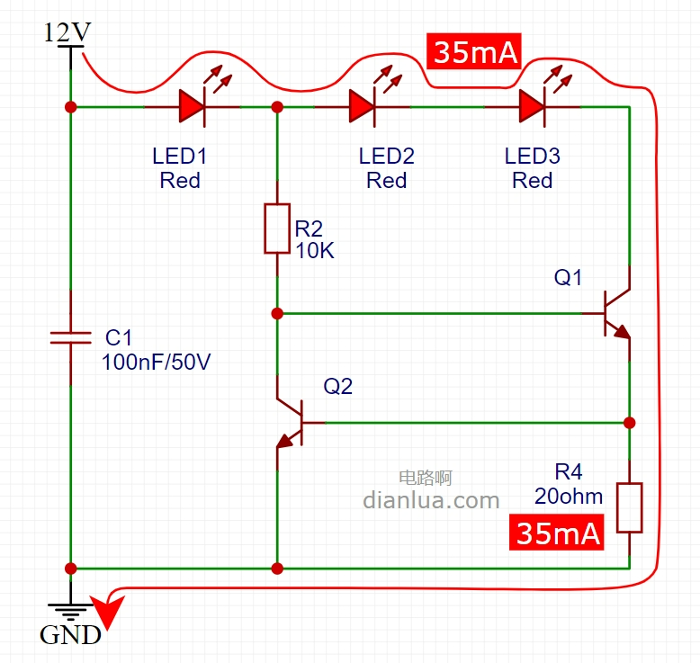 led