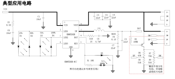 SM5308代替IP5306 <b class='flag-5'>低成本</b> <b class='flag-5'>高</b><b class='flag-5'>集成</b>度移動(dòng)電源 SOC 參數(shù)概文