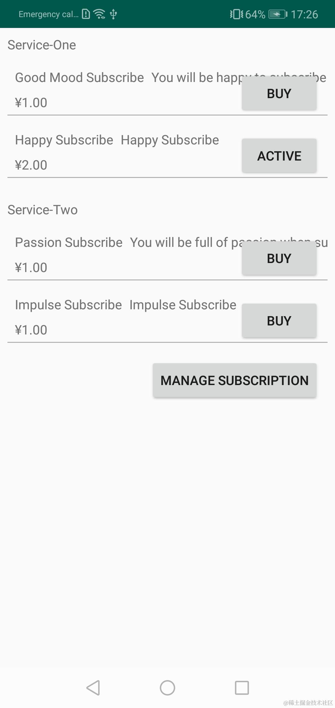 subscription homepage with active subscription