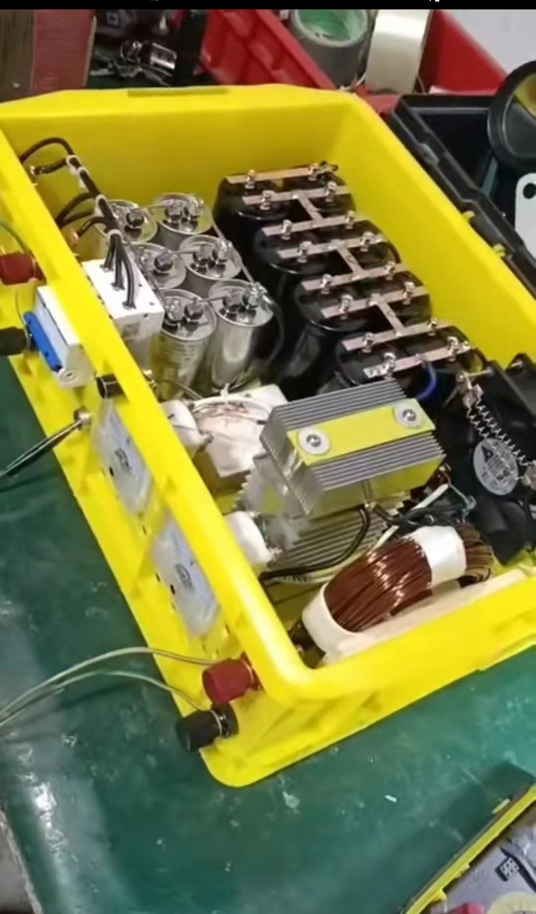 邱峰电子八字杆拖线海水机超声波发电机后级鱼机视频