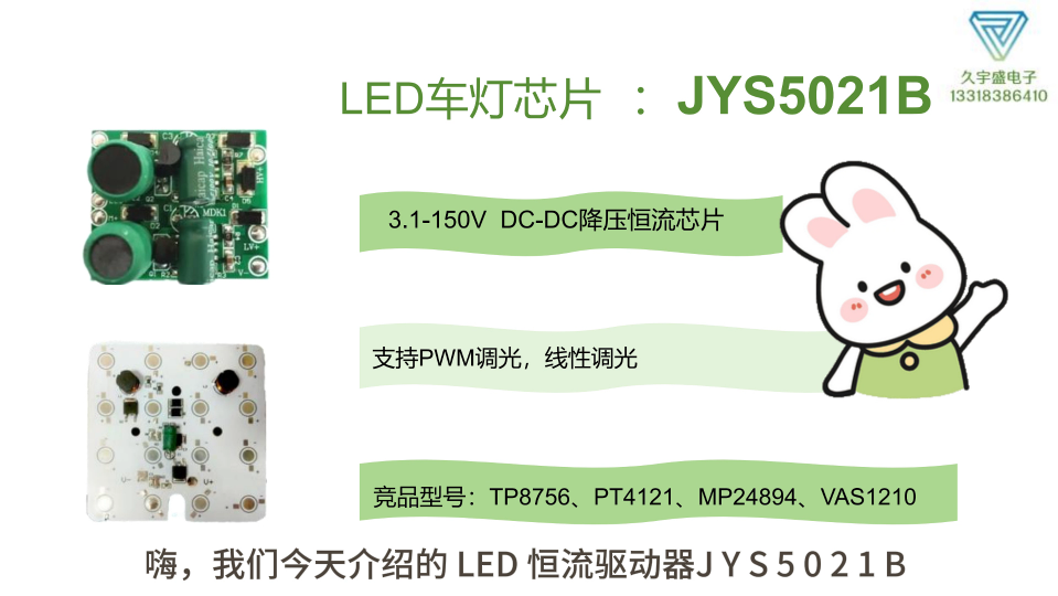 LED车灯芯片JYS5021B 3.1-150V 降压恒流芯片