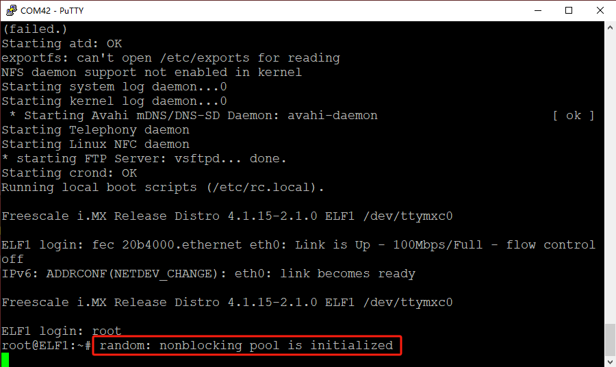 ElfBoard ELF 1板卡-开发板启动后打印random: nonblocking pool is initialized - ARM ...