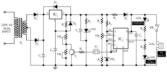 一个12V/7Ah智能<b class='flag-5'>电池</b><b class='flag-5'>充电器</b>电路