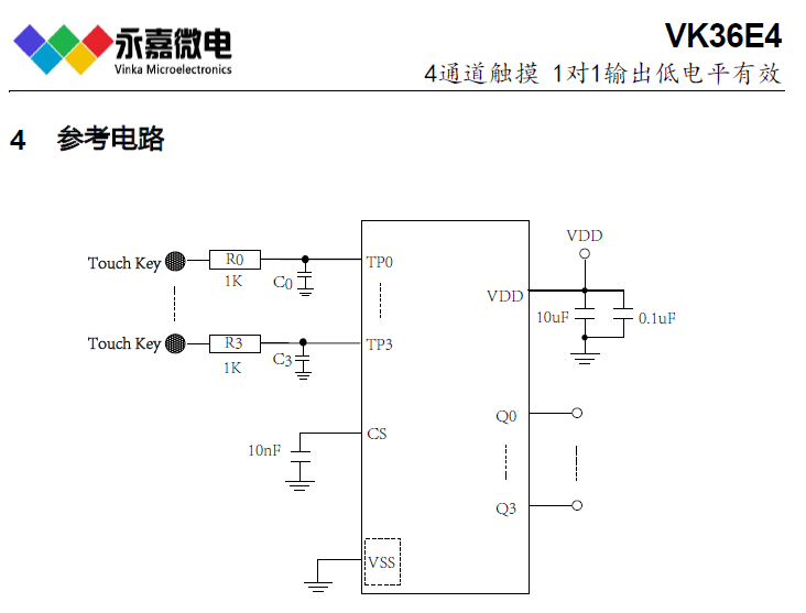 触控触感IC原厂/多按键触摸检测IC-VK36E4 ESSOP10介绍