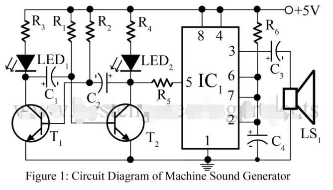 基于555定时器的机器<b class='flag-5'>声音</b>发生器的电路