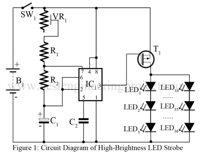 基于IC555的<b class='flag-5'>高亮度</b><b class='flag-5'>LED</b>频闪的电路