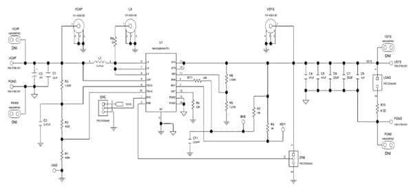 Analog Devices 的 MAX38889 评估板示意图（点击放大）