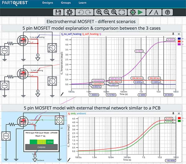 MOSFET 的电热仿真图（点击放大）