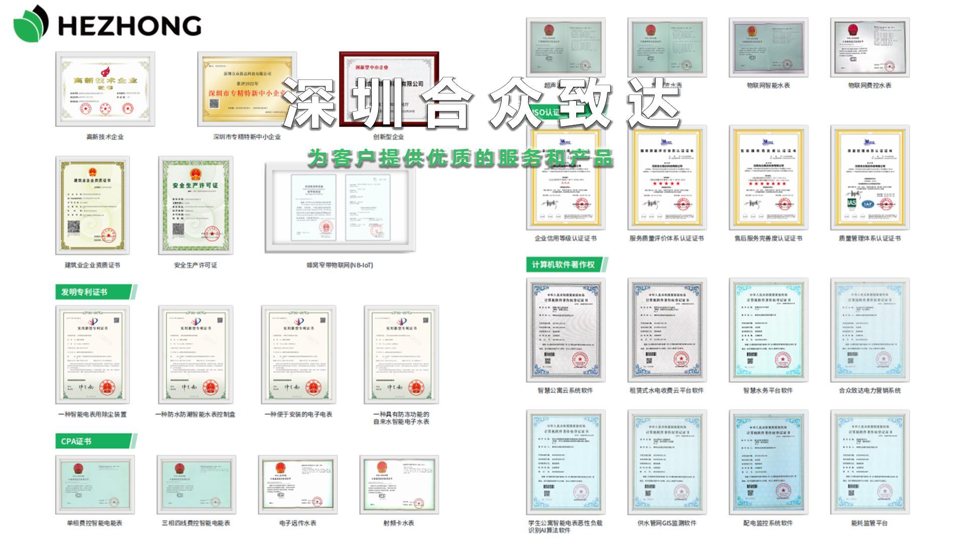 深圳合眾致達智能水電表源廠家擁有合法的資質證書，確保產品和服務的正規性#智能水電表源頭廠家 #遠程抄表系統 