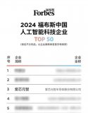 爱芯元智荣登“2024福布斯中国人工智能科技企业TOP 50”榜单