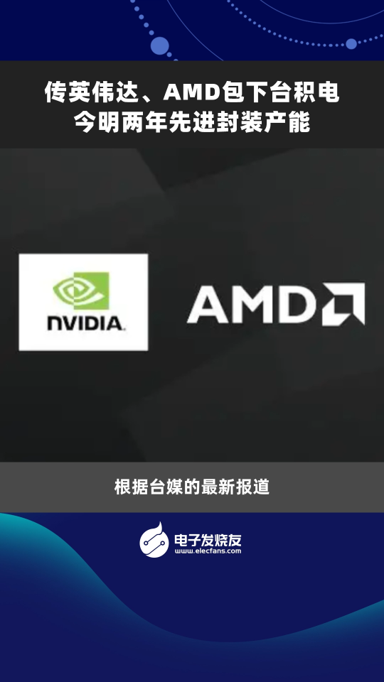 传英伟达、AMD包下台积电今明两年先进封装产能 