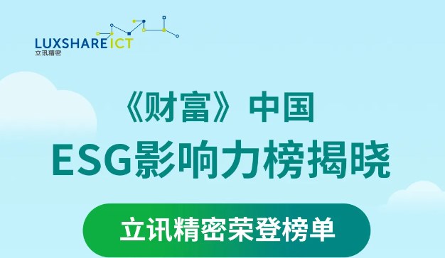 立讯精密荣登《财富》中国ESG影响力榜单