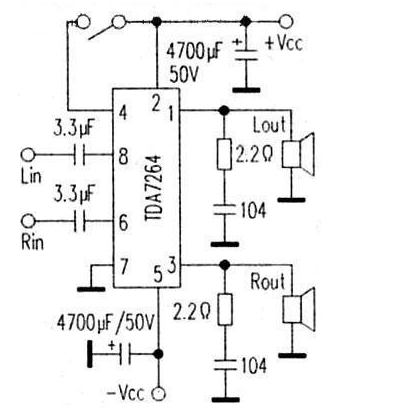 <b class='flag-5'>TDA</b>7264的技術(shù)參數(shù)及典型應(yīng)用電路圖