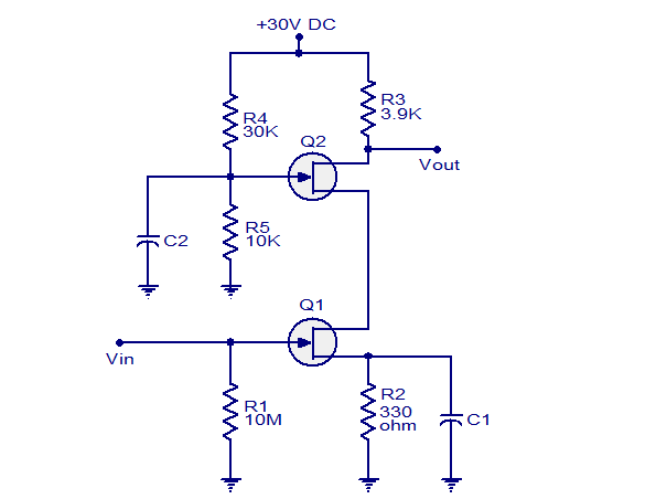 共源共栅放大器工作原理，基于FET的实用共源共栅放大器电路