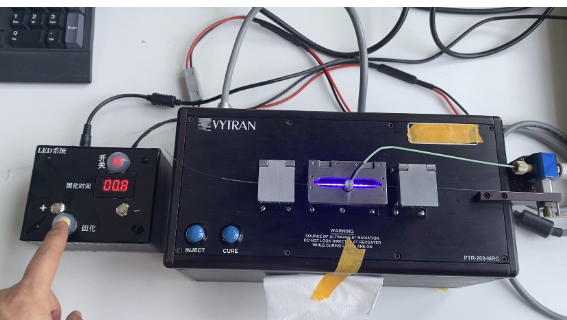 vytran光纤涂覆机卤素灯改LED实机演示，解决双船对扣、偏芯、等问题
