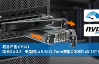 【概念產(chǎn)品 CP141】2盤位 x2.5&amp;quot; U.2/U.3 PCIe 5.0 SSD 和1 x 9.5/12.7mm薄型ODD 硬盤抽取盒,適用于5.25&amp;quot;光驅(qū)位