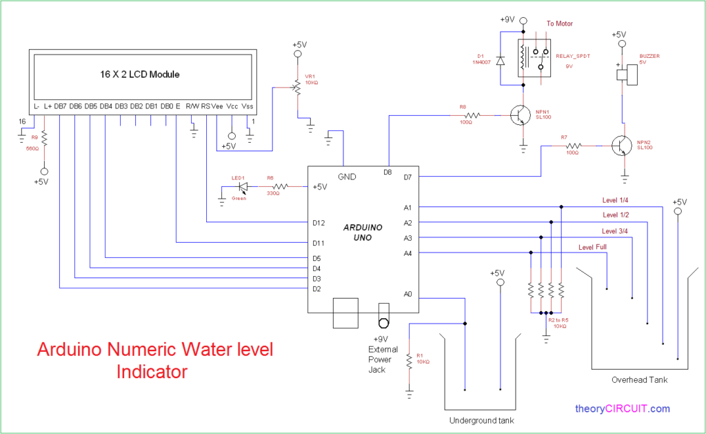 利用Arduino的数字水位指示器电路设计